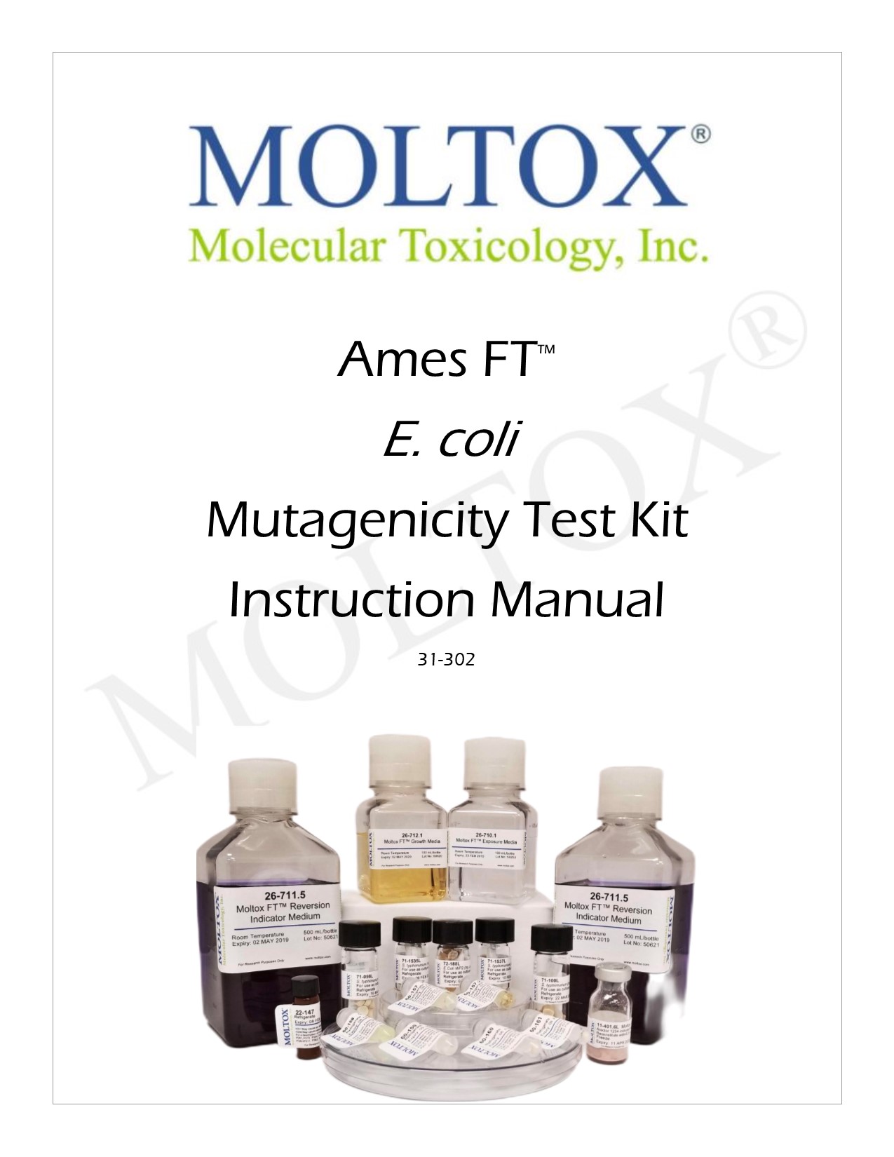Ames FT E. coli 31-302 Instruction Manual 2021 Version