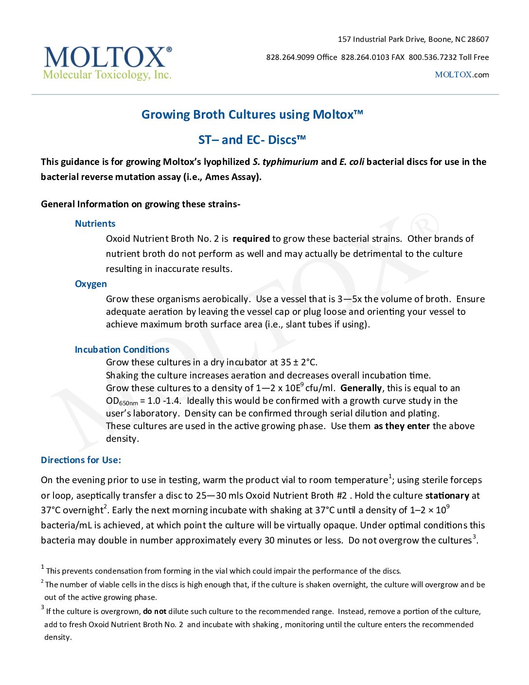 Growing Broth Cultures